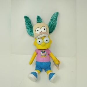 NWT The Simpsons Bart Krusty Fan Plush Toy 20” Tall Krusty Clown Fan Hat Doll